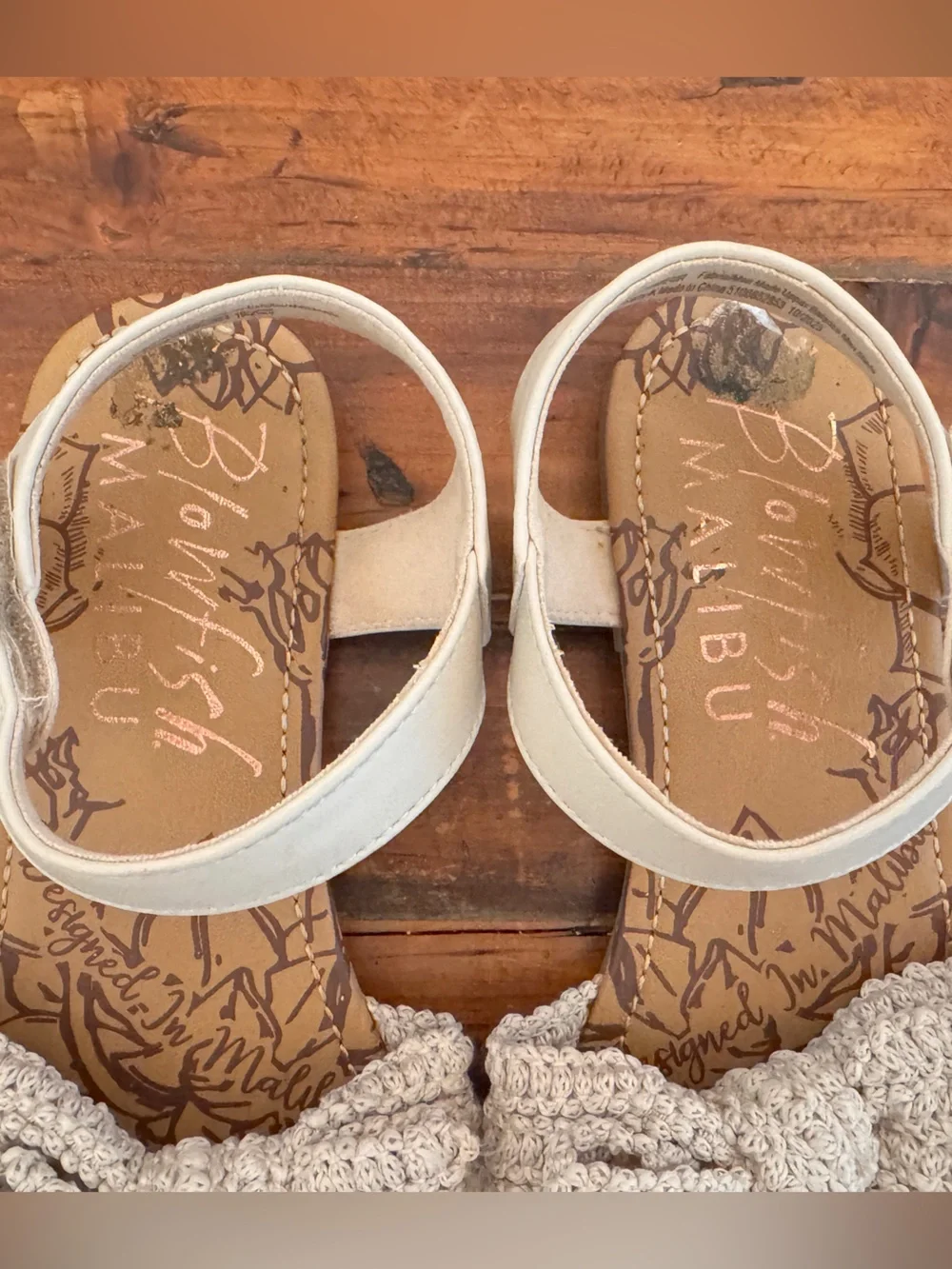 Blowfish Cream Crochet Bow Sandals